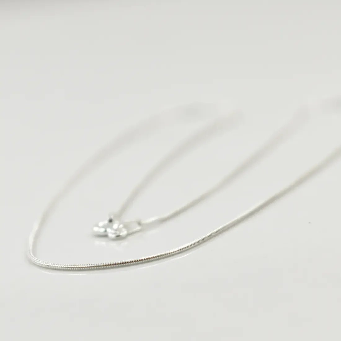 Collana A Serpente In Argento Sterling 925 - Catena Rotonda 70 Cm, Larghezza 3 Mm - Gioiello Peso 26 Gr Con Chiusura A Moschettone